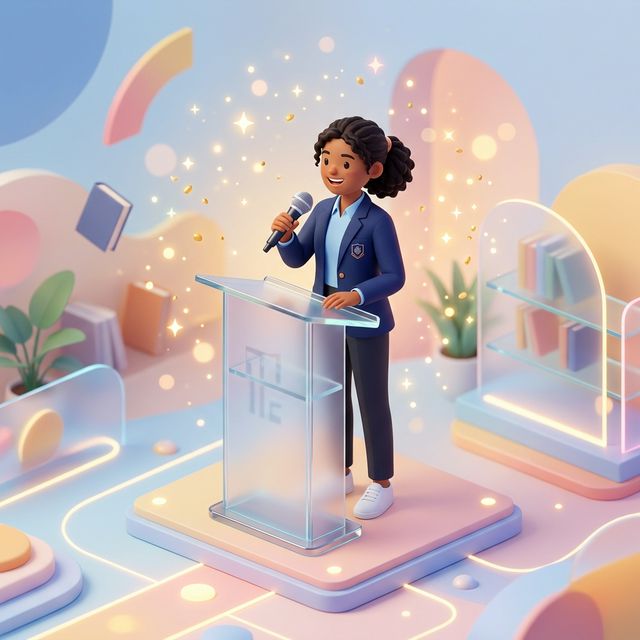 발표 가이드 3D 일러스트레이션